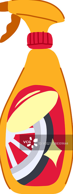 卡通刷轮清洁剂图片素材