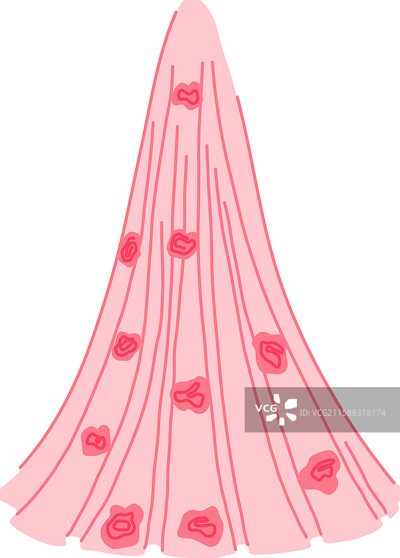 优雅的面纱新娘卡通图像图片素材