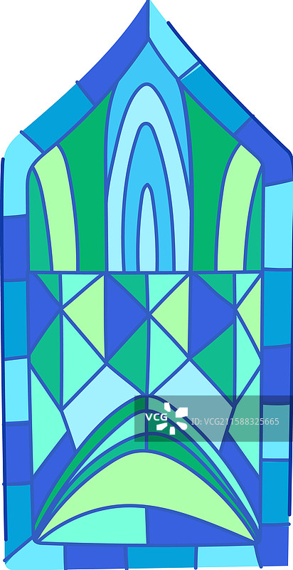 教堂彩色玻璃卡通图案图片素材