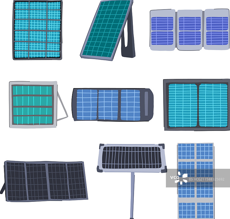 卡通太阳能电池板组合图片素材