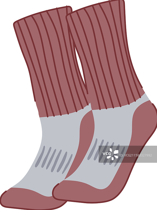 毛茸茸的袜子与足球卡通图案图片素材