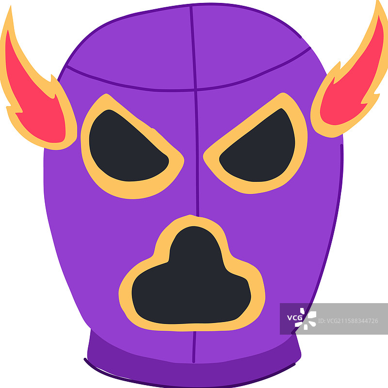 传统墨西哥摔跤手面具卡通图案图片素材