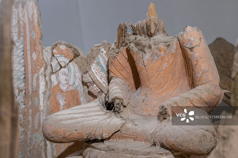 新疆-和田地区-策勒县-达玛沟佛教遗址图片素材