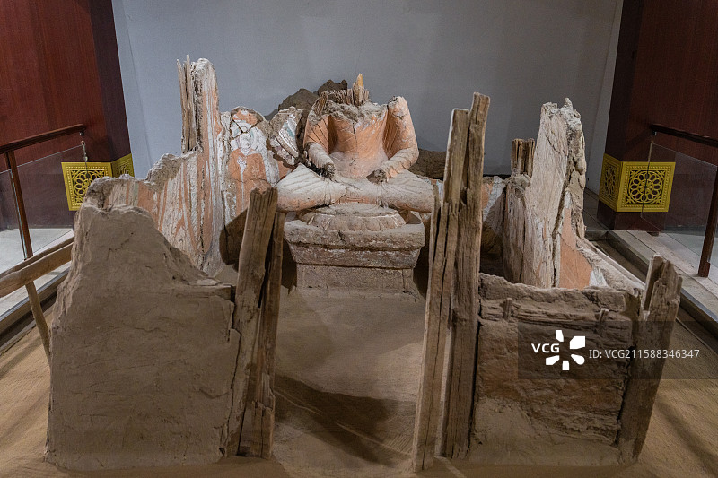 新疆-和田地区-策勒县-达玛沟佛教遗址图片素材