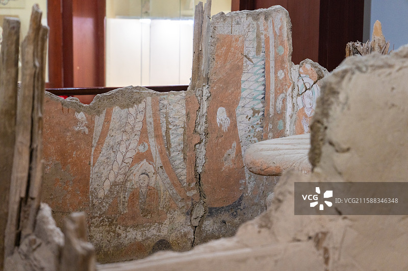 新疆-和田地区-策勒县-达玛沟佛教遗址图片素材