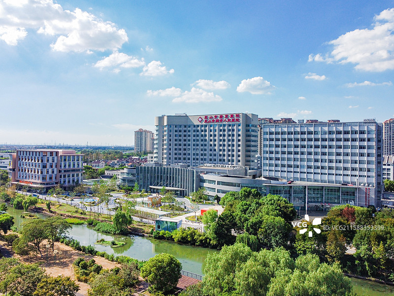 航拍昆山康复医院图片素材