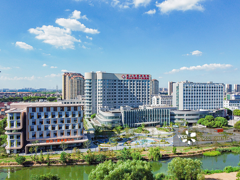 航拍昆山康复医院图片素材