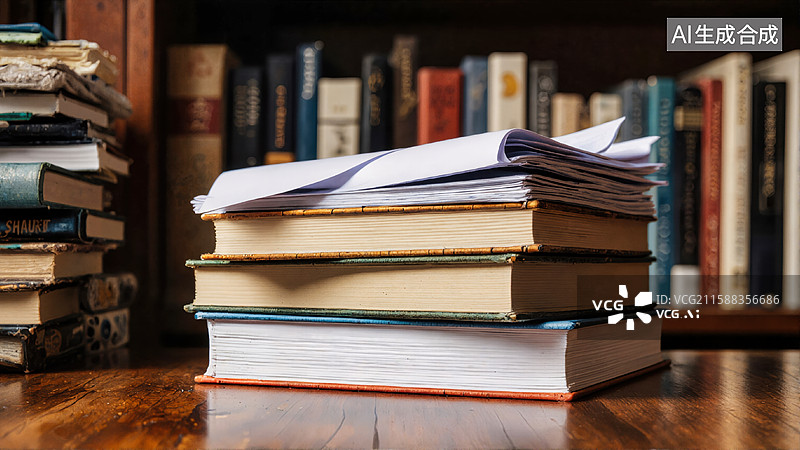 【AI数字艺术】书海中的知识图片素材