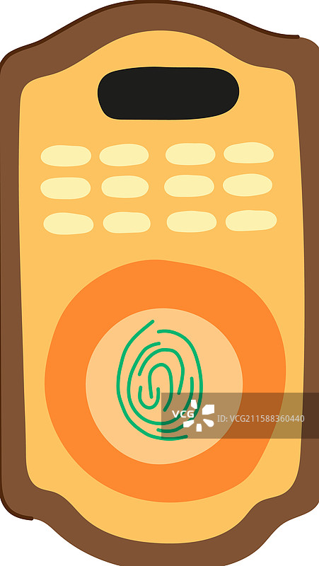 卡通风格的指纹门锁安装图图片素材