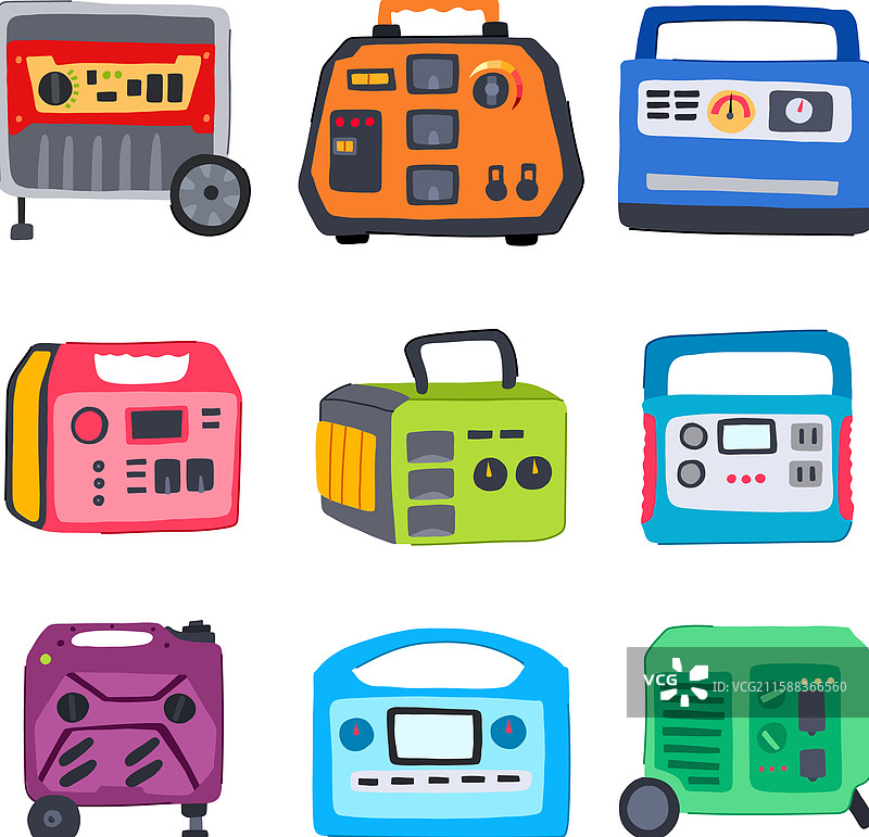 卡通电力发电机组图片素材