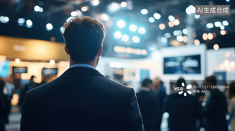 【AI数字艺术】科技时代的行业峰会图片素材