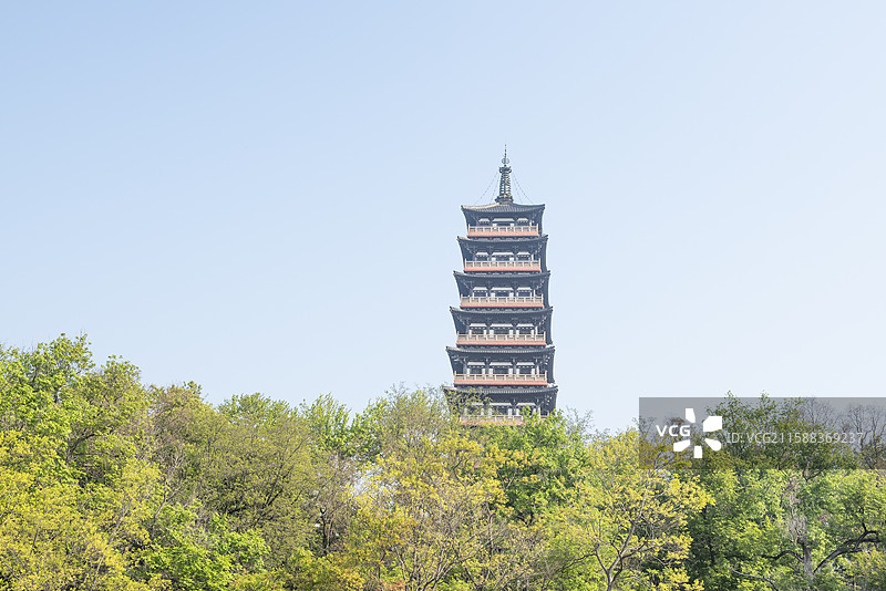 扬州瘦西湖大明寺栖灵塔  扬州大明寺 扬州瘦西湖公园春色 扬州瘦西湖中式园林景观图片素材