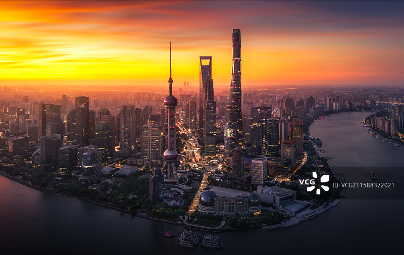 魔都日出图片素材