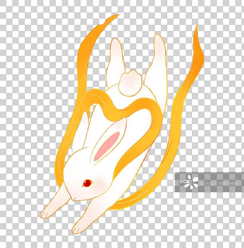 兔子月兔玉兔兔年中秋节动物手绘卡通插画元素图片素材