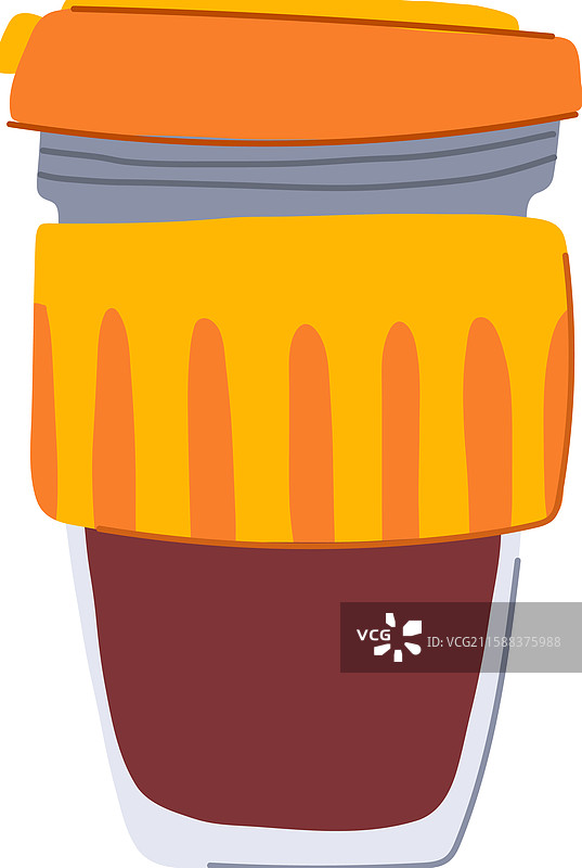 可重复使用的便携式咖啡杯卡通图案图片素材