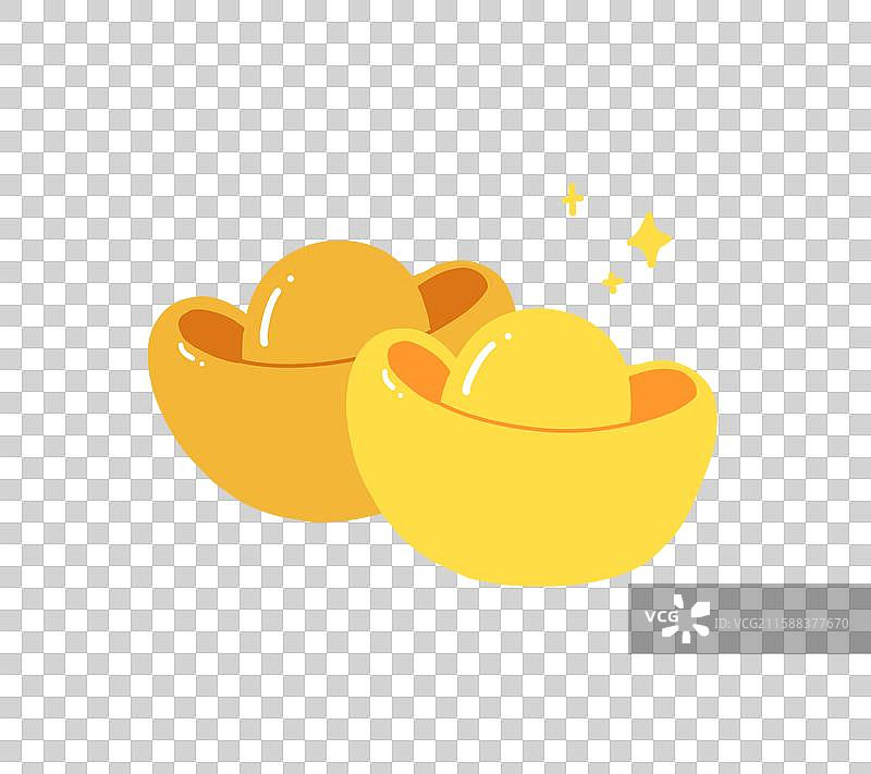 卡通风格金元宝插画图片素材