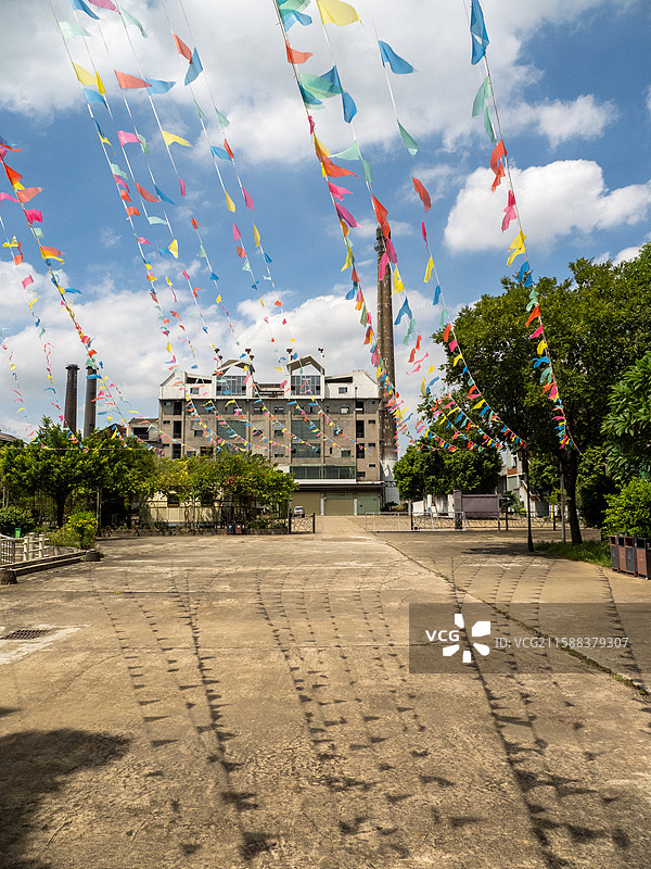 广州紫泥堂创意园内部景观，原国营紫坭糖厂内部景观图片素材