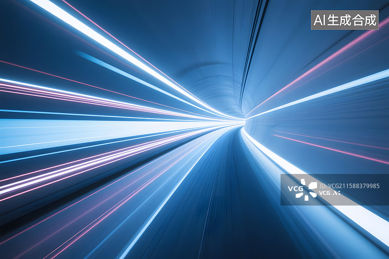 【AI数字艺术】科技感动感光线，隧道速度感光线图片素材