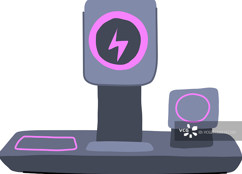 无线充电平台支架卡通设计图片素材