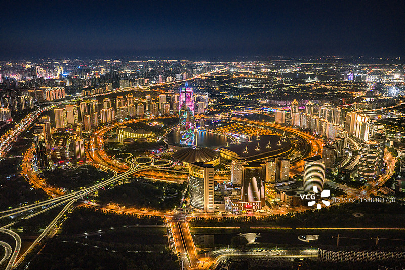 中国河南郑州CBD全景图图片素材