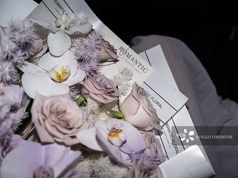 对象送的紫色玫瑰花图片素材