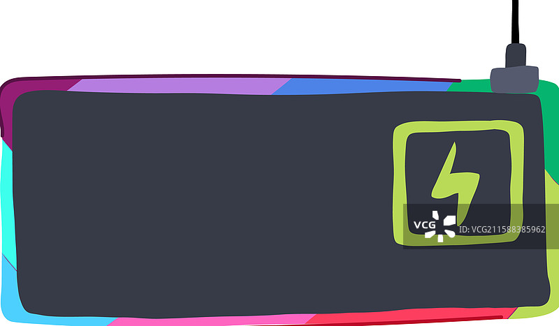 创新无线充电鼠标垫卡通设计图片素材