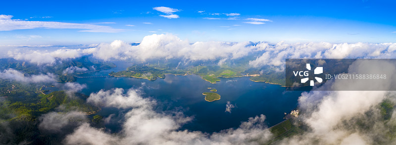 湖州埭溪老虎潭水库云海图片素材
