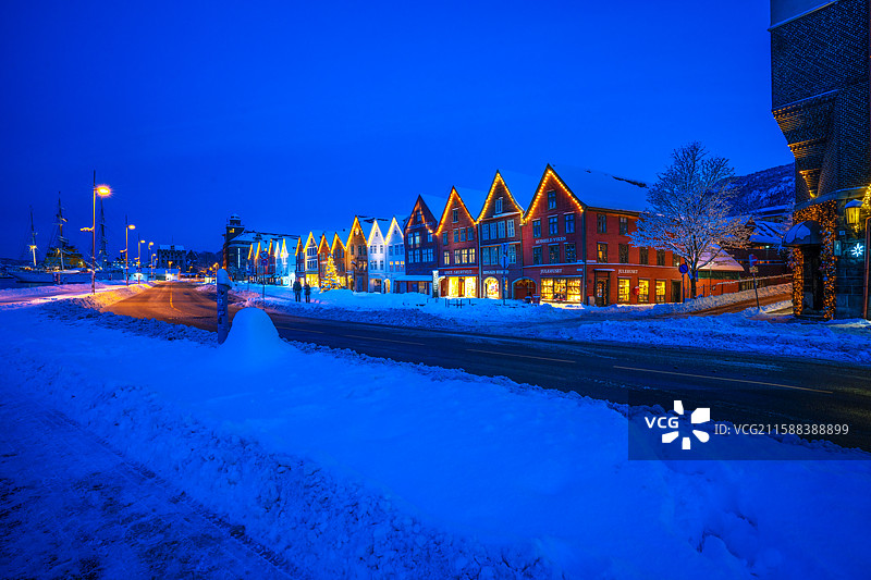 挪威卑尔根冬季风光图片素材