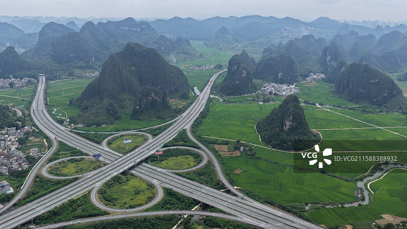 靖西市合那高速航拍全景图图片素材