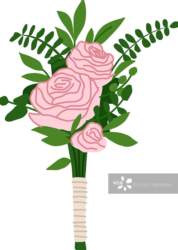 婚礼卡通花瓣花束图片素材