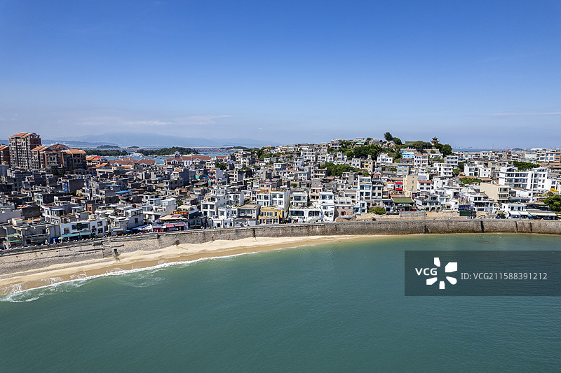 福建省漳州市东山岛景区左耳拍摄地滨海景观海岸线航拍图片素材