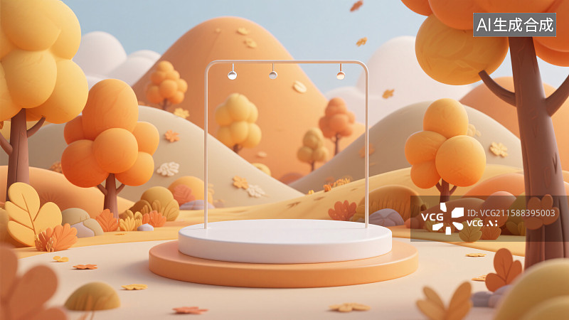 【AI数字艺术】秋日童话场景展示图片素材
