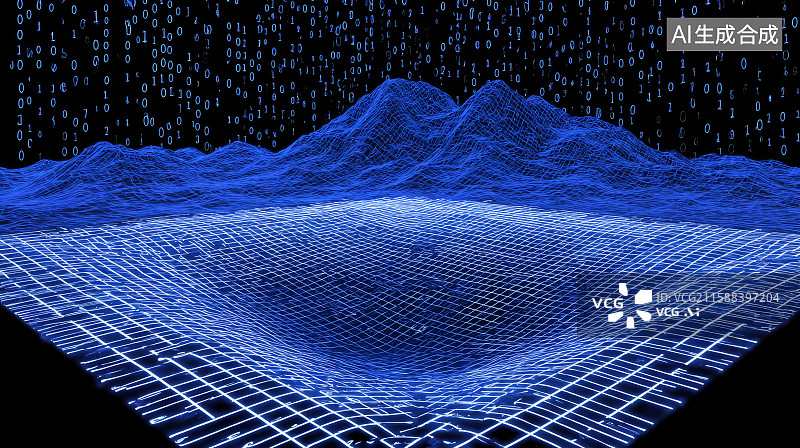 【AI数字艺术】光影网络空间科幻背景图图片素材