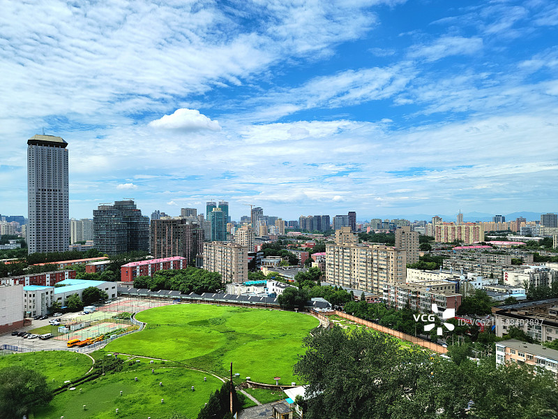 中国北京亮马桥，夏天的风景图片素材
