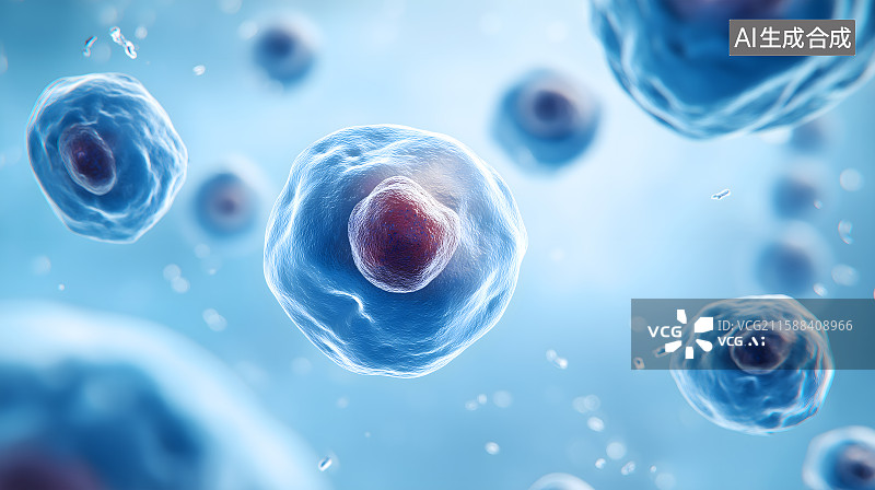 【AI数字艺术】病毒细菌生物医学分子细胞显微镜3D渲染背景图片素材