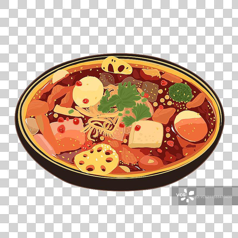 冒菜成都美食插画图片素材