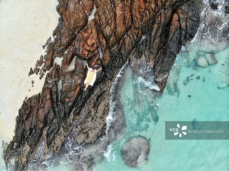 夏季马来西亚热浪岛航拍大海图片素材