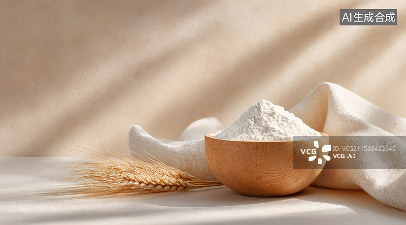 【AI数字艺术】面粉和麦穗图片素材