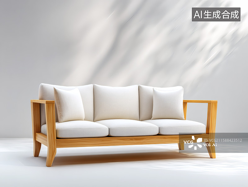【AI数字艺术】客厅里一个大沙发图片素材