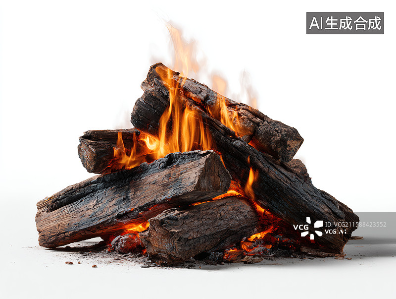 【AI数字艺术】一堆燃烧的火堆图片素材