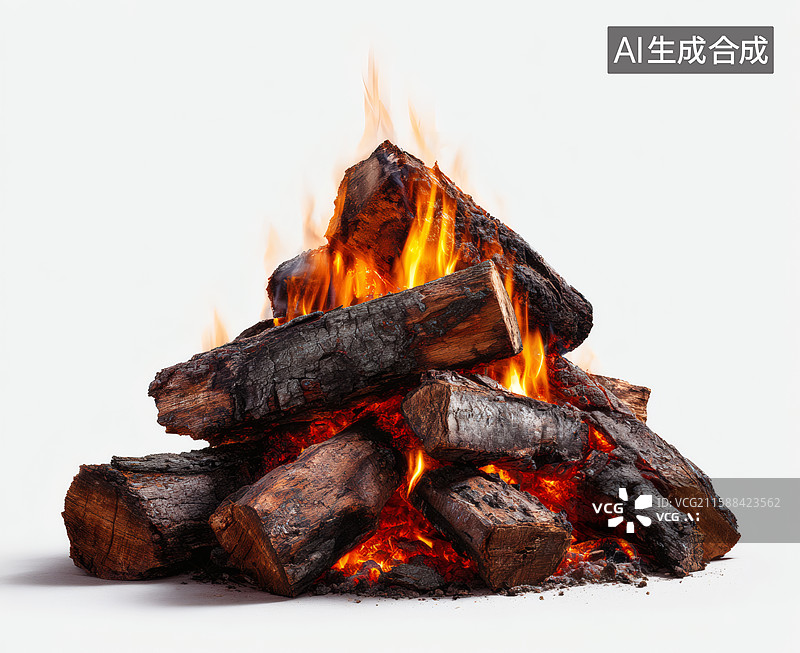【AI数字艺术】一堆燃烧的火堆图片素材