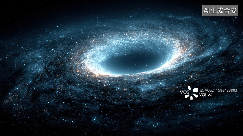 【AI数字艺术】宇宙黑洞的神秘光芒图片素材