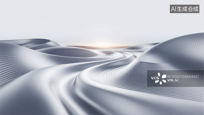 【AI数字艺术】拉丝金属质感银色科技未来感背景图片素材