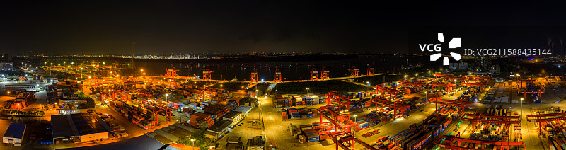 武汉阳逻港航拍全景图片素材