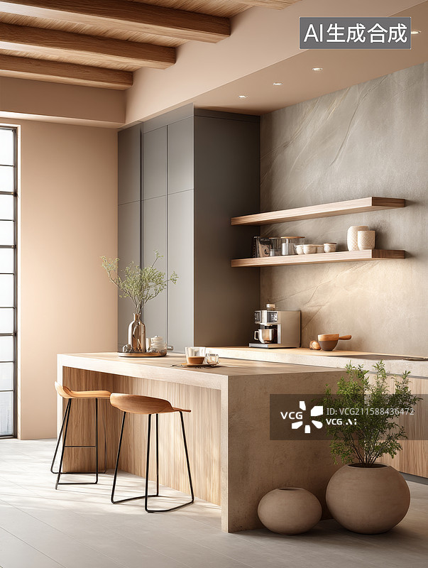 【AI数字艺术】现代简约厨房设计图片素材