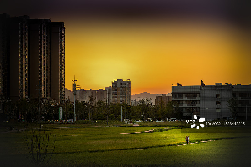 四川省开江县三里田园——夕阳西下图片素材