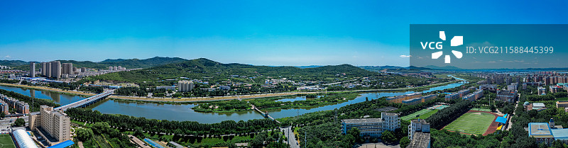 锦州 太和区 科技路 新区 小凌河 航拍图片素材