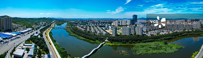 锦州 太和区 科技路 新区 小凌河 航拍图片素材