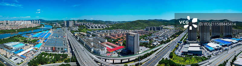 锦州 太和区 科技路 新区 小凌河 航拍图片素材