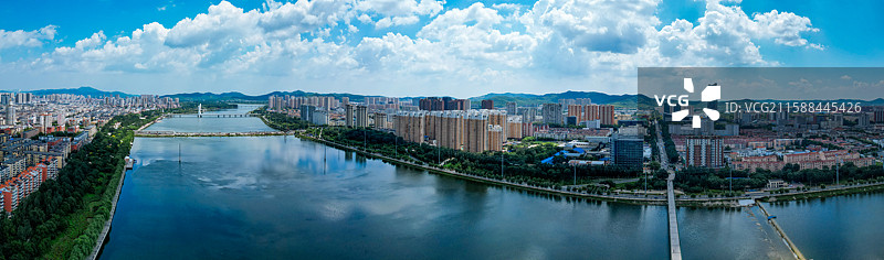 锦州 太和区 科技路 新区 小凌河 航拍图片素材